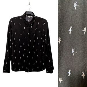TWIK Ballerina Print Button Front Shirt M